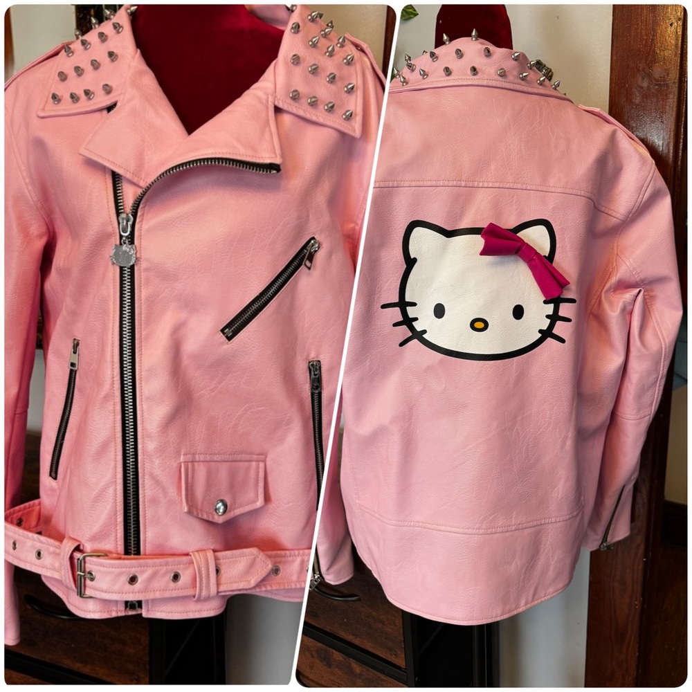 Dolls Kill x Hello Kitty Pink Leather Jacket